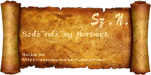 Szénásy Norbert névjegykártya